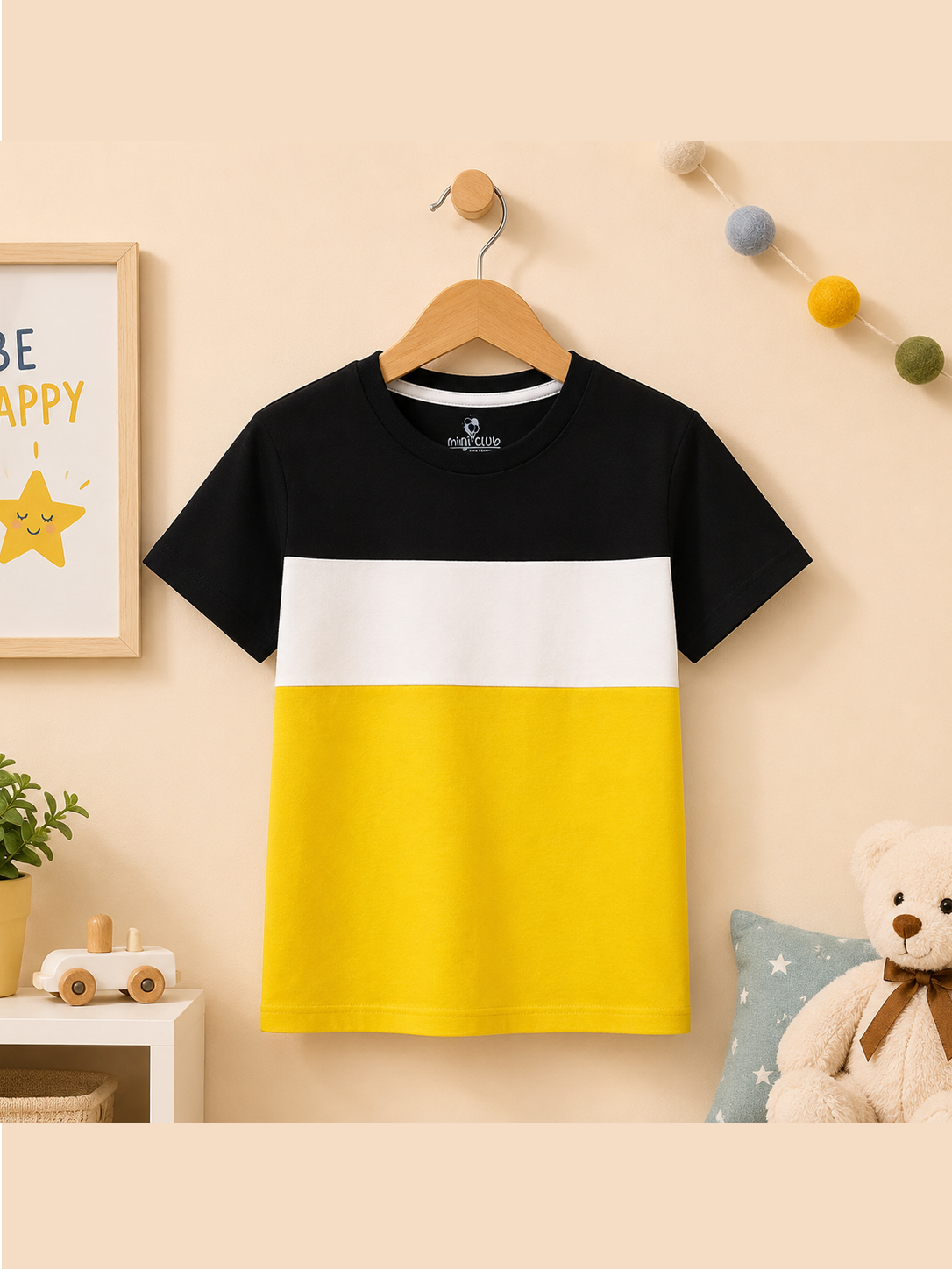 Basic navy Yellow Kids T-Shirt