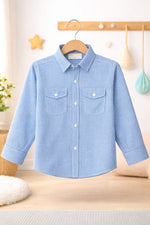 Blue boys check casual full saleeves shirt