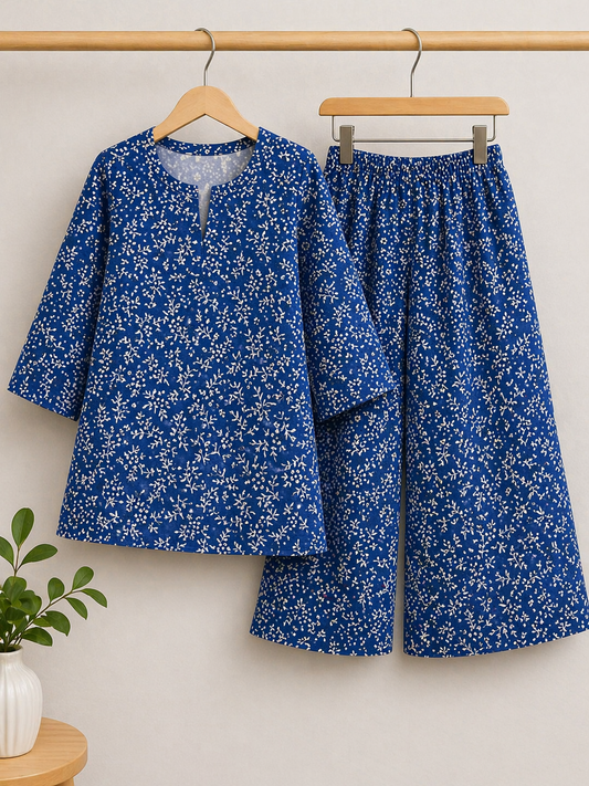Blue leaf Girls Summer Outfit