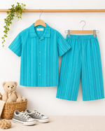 Aqua Line Summer Casual Shirt & Short Set