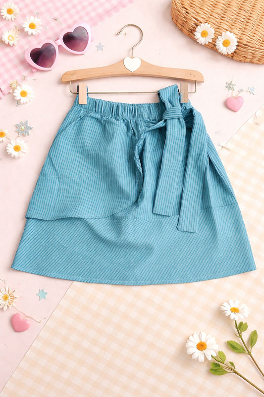 Aqua Ribbon girls summer Skirt