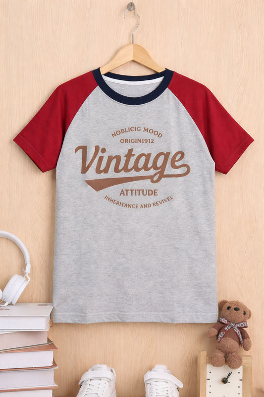 Vintage block kids summer tshirt