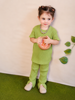 Green twinkle waffel shirt and trouser
