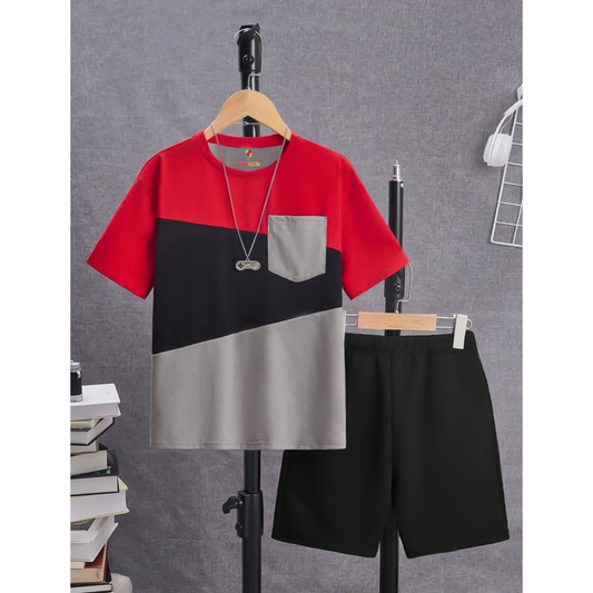 Black Pocket Summer T-Shirt & Short